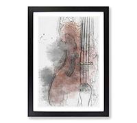 Cello in Abstract Framed Print | A2 Black Framed Wall Art | Ready to Hang | Abstract Fantasy Picture | Living Room Bedroom Lounge Office
