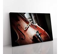 Cello Instrument No.1 Modern Canvas Wall Art Print Ready to Hang, Framed Picture for Living Room Bedroom Home Office Décor, 50x35 cm (20x14 Inch)
