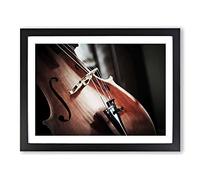Cello Instrument No.1 Modern Framed Wall Art Print, Ready to Hang Picture for Living Room Bedroom Home Office Décor, Black A4 (34 x 25 cm)