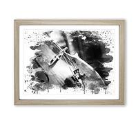 Cello Instrument Vol.1 V4 Modern Framed Print | A4 Oak Framed Wall Art | Ready to Hang | Modern Nature Picture | Living Room Bedroom Lounge Office