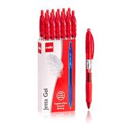 Cello Jetta Gel Pens, 0.7mm Retractable Rollerball Pens Smooth, Adult Writing Note Taking Pens for University, School & Office Supply, Pack of 24, Red Pens