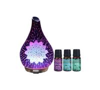 Cello Large Ultrasonic Diffuser With Set Of 3 X 10Ml Aroma Oils - Lotus
