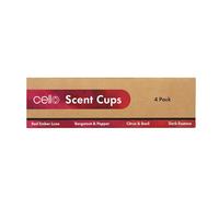 Cello Luxe Scent Cups 4 Pack Candles Gift Set - Red Ember, Bergamot & Pepper, Citrus & Basil & Dark Essence Premium Wax Fragrance with Up to 12 Hour Burn Time High Fragrance Tea Lights Birthday Pamper