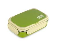CELLO Maclunch | Insulated Lunch Box | Separate Steel Container with Fork & Spoon | Unbreakable Lid with with 4 Sided Click Locks | Ideal for College,Office, Outdoor Activities | Set of 1, Green