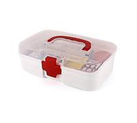 Cello Medico Small First Aid Box | BPA-Free Emergency Indoor Outdoor Medical Utility Cabinet Organizer | Light Weight & Portable Handle | Plastic Medical Box | Transparent