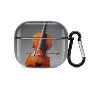 Cello Model Kit Bluetooth Earbuds Case Cover Full Body Shockproof Protection Hard Case Support Wireless Charging with Keychain Personalized Gift for AirPods 3