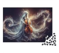 Cello Music Notes Artwork Jigsaw Puzzles Puzzles for Adults Kids. 1000 Piece Great Gifts Challenge Toy Educational Game Home Decoration for Adults& Kids Age 14 Years Up 52x38cm/1000pcs