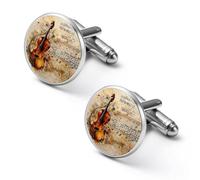 Cello Music Notes Cute Shirt Cufflinks for Men Long Sleeve Suit Metal Cuff Links Jewelry Accessories