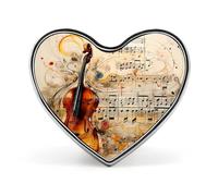 Cello Music Notes Men's Elegant Lapel Tie Pin Heart Buttons Brooch Badge Pin Jewelry for Women Clothes Hat Accessories