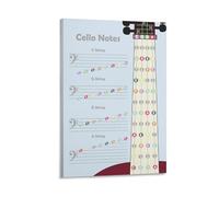 Cello Notes Music Poster Cello Fretboard Poster Music Theory Print Cello Lesson Educational Chart Poster 16x24inch(40x60cm)