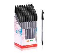 Cello Office Black Pens | Pack of 50 - Medium Tip Ball Pen Fluent Super Smooth Writing Black Biro Ballpoint Pens