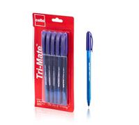 Cello Original Tri-Mate Triangular Barrel Ballpoint Pen Medium Point Biro (1.0mm) (Blue, Pack of 5)