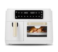 Cello 2400W Dual Zone Digital 11 Litre White Air Fryer With 2 Drawers, 3.5L and 7.5L Oven, 8-in-1, Touch Control, Air Fry, Grill, Roast, Bake, 8 Portions, Non-Stick, Dishwasher Safe, 2024 model