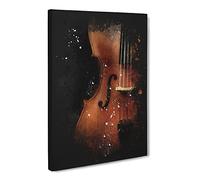 Cello Paint Splash Modern Canvas Wall Art Print Ready to Hang, Framed Picture for Living Room Bedroom Home Office Décor, 20x14 Inch (50x35 cm)