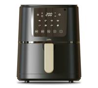 Cello 4 Litre 1400W Digital Air Fryer in Black with In-Built ProChef Food Thermometer 8 Presets, Grill, Roast, Bake, Recipes included, Non-Stick, Touch Control, Compact, Dishwasher Proof