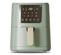 Cello 4 Litre 1400W Green Digital Air Fryer with In-Built ProChef Food Thermometer, 8 Presets, Grill, Roast, Bake, Recipes included, Non-Stick, Touch Control, Compact, Dishwasher Proof, 2024 model