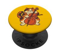 Cello Player Calico Cat Art Cellist Orchestra Persian PopSockets Adhesive PopGrip