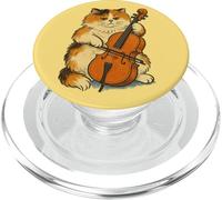 Cello Player Calico Cat Art Cellist Orchestra Persian PopSockets PopGrip for MagSafe