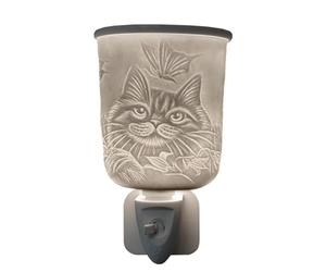 Cello Plug-In Wax Melt Burner - 3D Cat Design Porcelain Electric Oil Warmer Aroma Lamp for Wax Melts Cat Lovers Gift Home Fragrance Friendship Ornament Birthday Present Room Decor