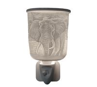 Cello Plug-In Wax Melt Burner - 3D Elephant Design Porcelain Electric Oil Warmer Aroma Lamp for Wax Melts Elephant Adventure Gift Home Fragrance
