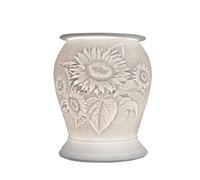 Cello Porcelain Electric Melt Burner - Sunflower Design, Flower Tealight & Aroma Oil Diffuser, New Home Fragrance Lamp, Essential Oils & Wax Melts, Bedroom, Living Room Decor, Gift for Her