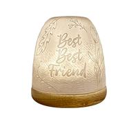 Cello Porcelain Tall Tealight Holder Dome - Best Best Friend Design with 3D Projection Image for Scented Unscented LED Candle Wax Warmer Gift Ornament for Home Bedroom Mum Dad