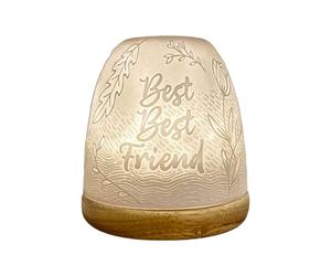 Cello Porcelain Tall Tealight Holder Dome - Best Best Friend Design with 3D Projection Image for Scented Unscented LED Candle Wax Warmer Gift Ornament for Home Bedroom Mum Dad