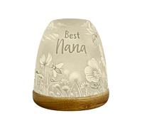 Cello Porcelain Tall Tealight Holder Dome - Best Nana Design with 3D Projection Image for Scented Unscented LED Candle Wax Warmer Ornament for Home Bedroom Gift for Nana, Grandma from Grandchildren