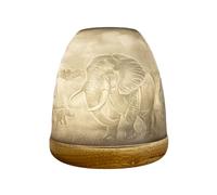 Cello Porcelain Tall Tealight Holder Dome - Elephant Design with 3D Projection Image for Scented Unscented LED Candle Wax Warmer Gift Ornament for Home Bedroom Mum Dad