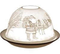 Cello Porcelain Tealight Dome Father Christmas Design Led Or Candle Use Wax Warmer, Birthday Gift, Home Ornament