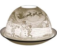 Cello Porcelain Tealight Dome Winter Snowman Design Led Or Candle Use Wax Warmer, Birthday Gift, Home Ornament