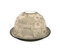 Cello Porcelain Tealight Holder Dome - Fabulous Friend Design with 3D Projection Image for Scented Unscented LED Candle Wax Warmer Gift Ornament for Home Bedroom Mum Dad