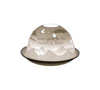 Cello Porcelain Tealight Holder Dome - To The Moon And Back Design with 3D Projection Image & Loving Message Scented Unscented LED Candle Wax Warmer Anniversary Valentine Home Birthday