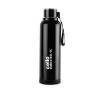 Cello Puro Steel-X Benz 900 Inner Steel Insulated Water Bottle 650ml, Black | ISI Certified | BPA Free, Leakproof | Sturdy & Durable | Ideal for Office, College, Gym, Cycling, Camping & Outdoor Sports