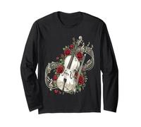Cello Rose Flower Cellist Classical Music Long Sleeve T-Shirt
