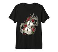 Cello Rose Flower Cellist Classical Music Premium T-Shirt