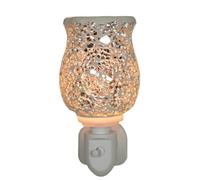 Cello Shining Silver Plug-In Wax Melt & Oil Burner - Electric Diffuser for Wax Melts & Essential Oils, Home Aroma Present, Office Gift, Bedroom Night Light, Hallway & Living Room Fragrance