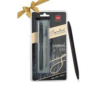 Cello Signature Carbon Slim+Refill Pack| Blue Ink|1 Ball Pen + 1 Refill|Matte Black Finish|Premium Metal Pens for Office Use|Stylish Gifts for Christmas and New Year|Gifts for Men and Women