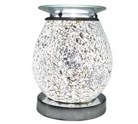 Cello Silver Mosaic Touch Electric Wax Melt & Oil Burner ? Scented Fragrance Diffuser, Home & Living Room D?cor, Night Light, Bedroom & Office