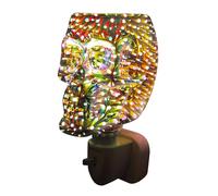 Cello Skull Electric Wax Melt Burner Plug-in - Infinity 3D Design Decorative Pattern Home Fragrance Warmer Indoor Use Desk Lamp for Bedroom Decor Living Room with Energy-Efficient LED Glow