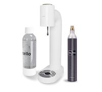 Cello Sparkling Water And Soda Maker Machine, In White With 1 Litre Reusable BPA-Free Water Bottle For Carbonating & 60 Litre Co2 Gas Cylinder No Electricty Required Sparkling Water Maker