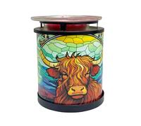 Cello Tealight Wax Warmer - Highland Cow Design Fragrance Candle Warmer Scented Oils Child & Pet Safe Aromatherapy Home Décor Gift for Her Aesthetic Room Birthday Present