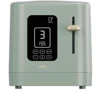 800W 2 Slice Sage Green Toaster with Detachable Crumb Tray, Digital Control Panel with Countdown Timer, 7 Browning Levels, Auto Stop, High Lift, 2 Slice Toaster with Wide Slot for All Types of Slices