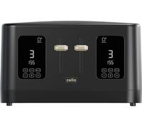 1600W 4 Slice Black Toaster with Detachable Crumb Tray, Digital Control Panel with Countdown Timer, 7 Browning Levels, Auto Stop, High Lift, 4 Slice Toaster with Wide Slot for All Types of Slices