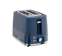 Cello TR191-BL Textured Blue 2 Slice Toaster with Textured Design, Wide Slots, 850W Power, 7 Browning Levels, Cancel Reheat Defrost, High Lift, Crumb Tray, Cord Storage, Illuminated Controls