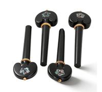 Cello Tuning Pegs Fine Tune Ebony Peg Compound 4PCS Black Pre Punched 4/4 Handmade Replacement - Wear Resistant, Easy Installation, For Cello and Violin