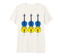 Cello Ukrainian Flag Ukraine Cellist String Musician Premium T-Shirt
