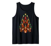 Cello Violin Fiddle Christmas Tree Lights Music Lover Xmas Tank Top