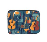 Cello Violin Laptop Case 12 Inch Colorful Music Laptop Bag for Women Men, Water-Resistant Business Computer Carrying Bag Shockproof Notebook Sleeve
