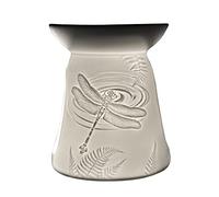 Cello Wax Melt Burner, Dragonfly Design, Tea Light Burner, Porcelain, Lithophane, Engraved, Suitable for Wax Melts, Essential Oils, Fragrance Oils